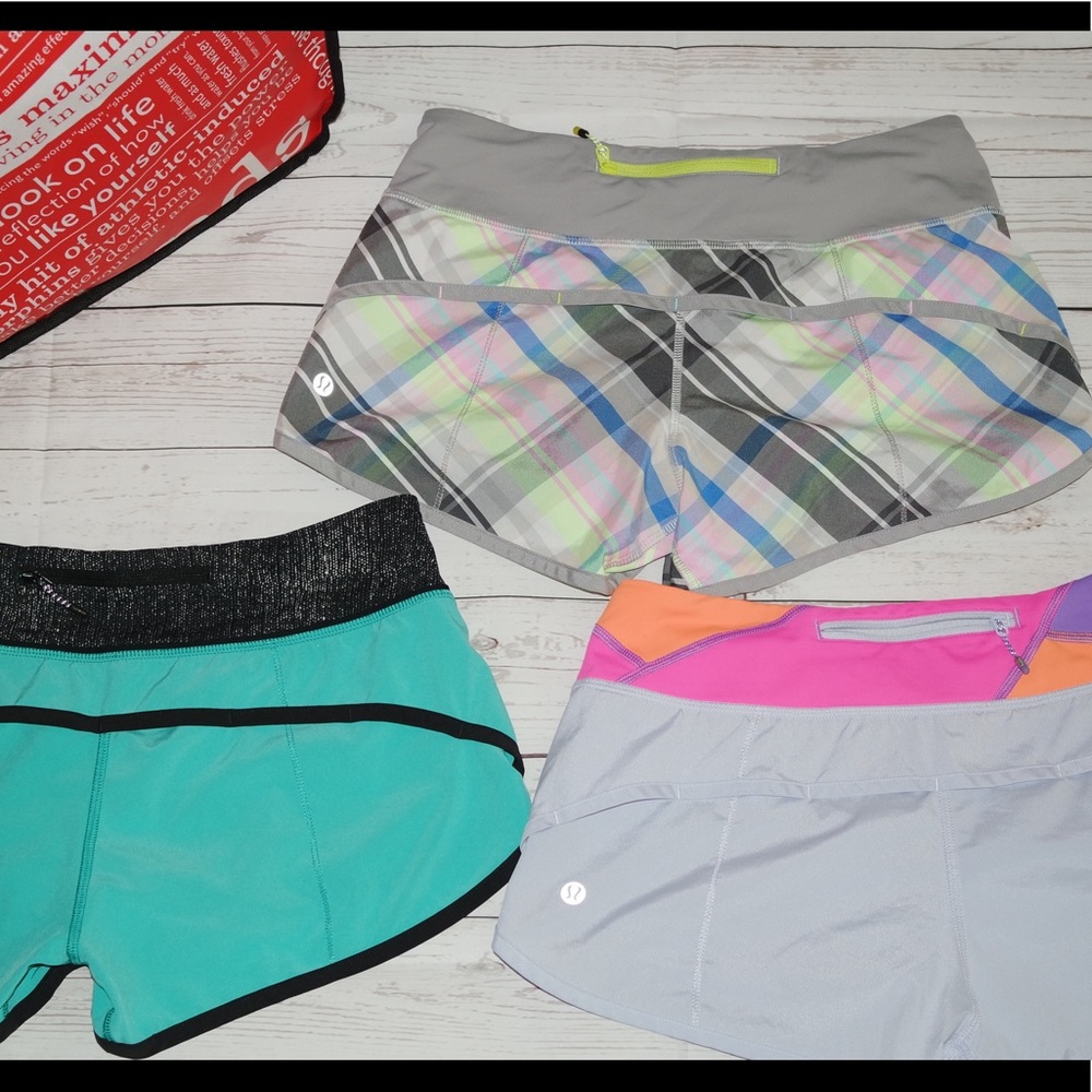 Lululemon Speed Shorts, lot of 3, size 4
